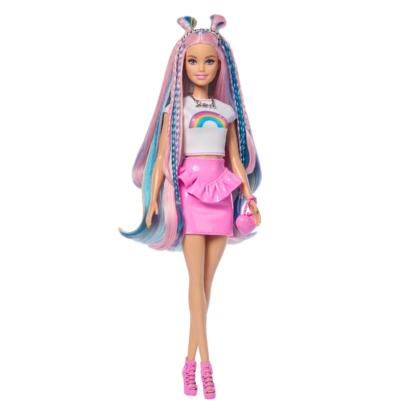 BARBIE ΠΟΛΥΧΡΩΜΑ ΜΑΛΛΙΑ ΜΕ ΓΚΛΙΤΕΡ 2 jjp07 3