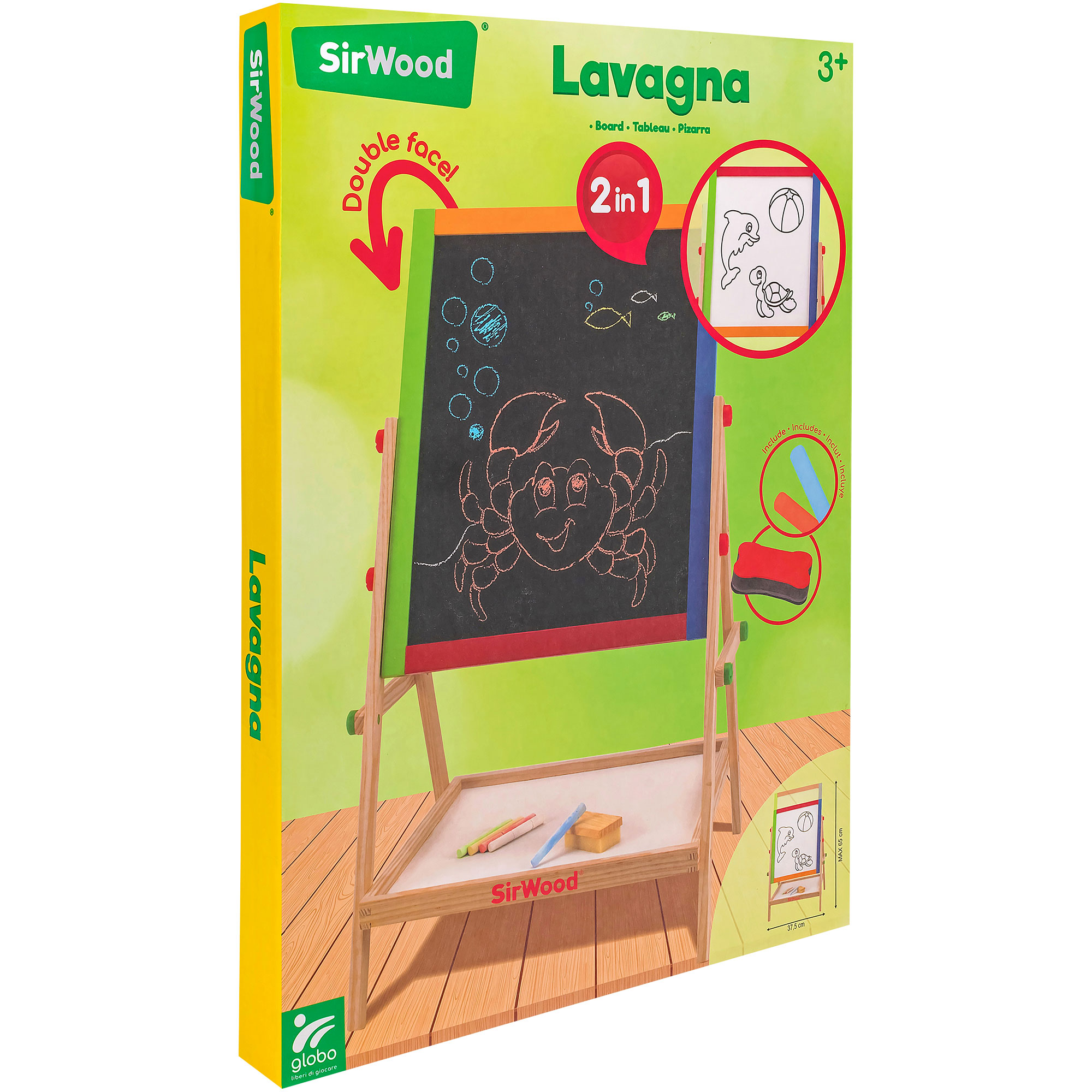 Ξύλινος Μαυροπίνακας δύο όψεων , Sirwood Lavagna 2 in 1 1 8014966405573 PKA