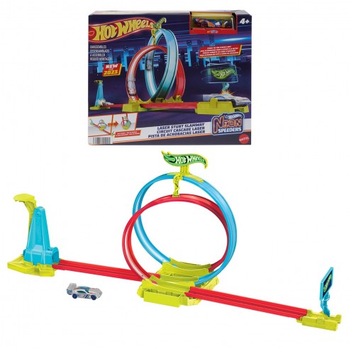 Hot Wheels City Πίστα Neon Speeders Laser Stunt Slamway 1 hot wheels neon speeders looping laser beam hpc05 mattel