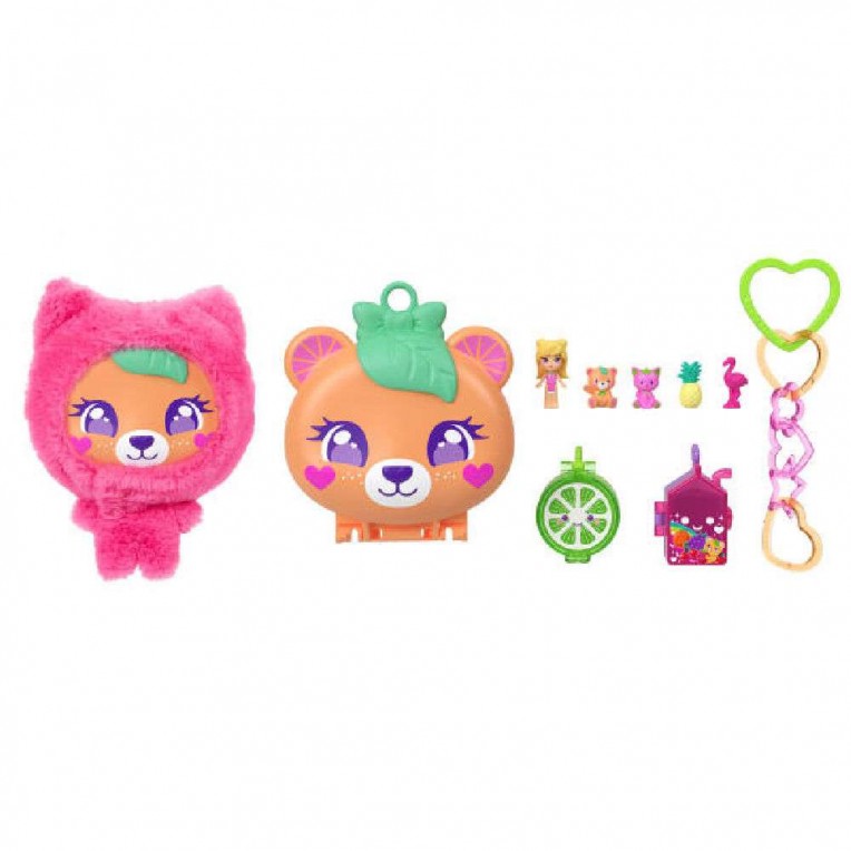 POLLY MINI - ΛΟΥΤΡΙΝΟ ΑΡΚΟΥΔΑΚΙ 3 polly pocket mini plushie bear compact playset jkc79